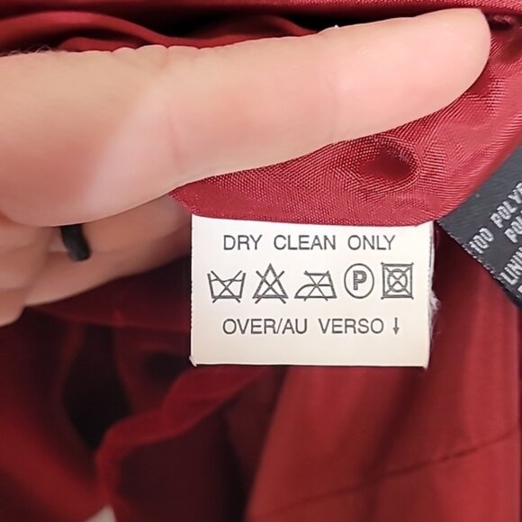 Vintage Liz Claiborne Women Velvet Blazer Jacket Size 4/S Red Pockets Button Up - Picture 10 of 14